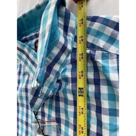 Lucky Luciano Button Up Shirt Mens XL Checkered Long Sleeve New With Tag